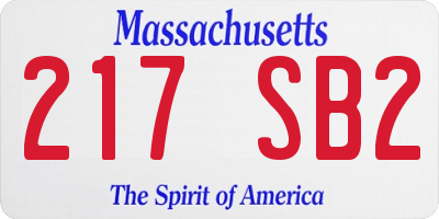 MA license plate 217SB2