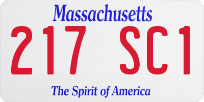MA license plate 217SC1