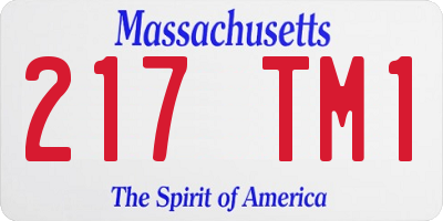 MA license plate 217TM1