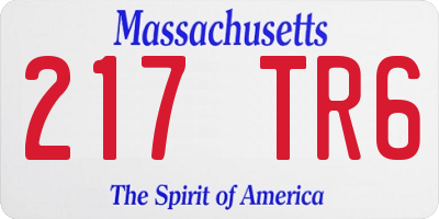 MA license plate 217TR6
