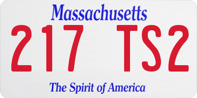MA license plate 217TS2