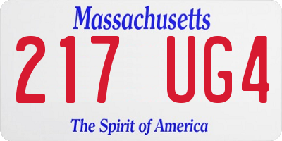 MA license plate 217UG4