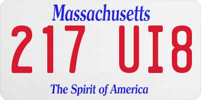 MA license plate 217UI8