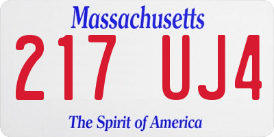 MA license plate 217UJ4