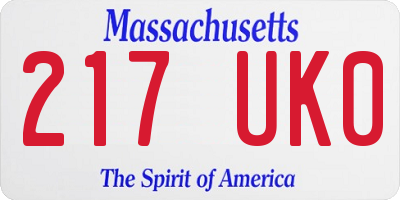 MA license plate 217UK0