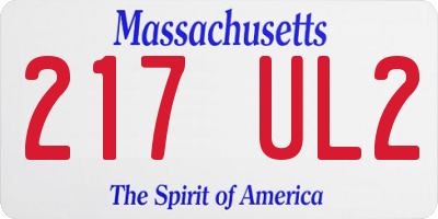 MA license plate 217UL2