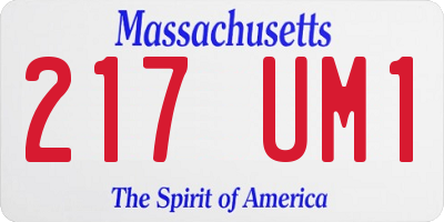 MA license plate 217UM1