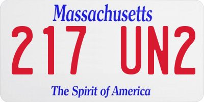 MA license plate 217UN2