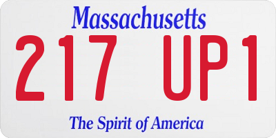 MA license plate 217UP1