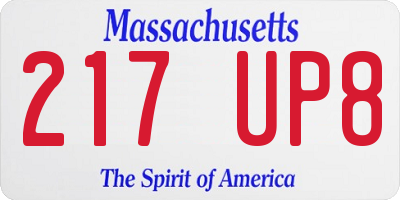 MA license plate 217UP8