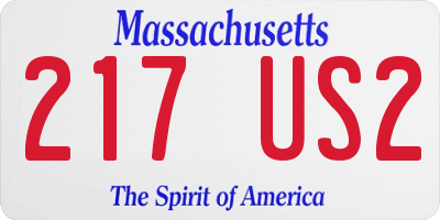 MA license plate 217US2
