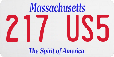 MA license plate 217US5