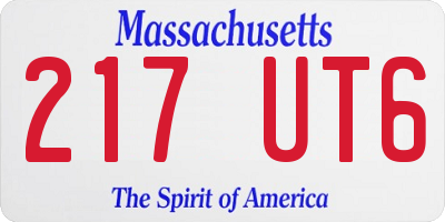 MA license plate 217UT6