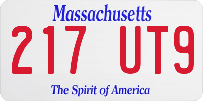 MA license plate 217UT9