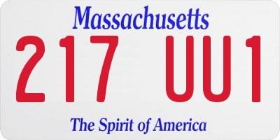 MA license plate 217UU1