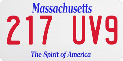 MA license plate 217UV9