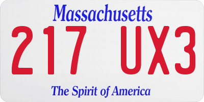 MA license plate 217UX3