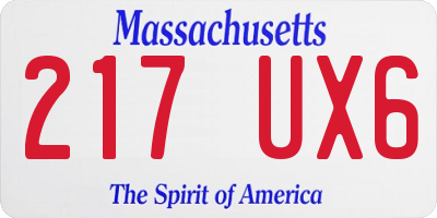 MA license plate 217UX6