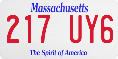 MA license plate 217UY6