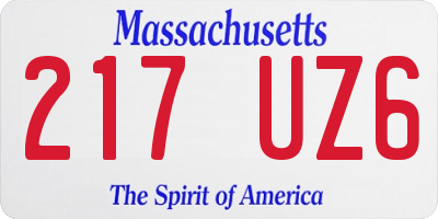 MA license plate 217UZ6