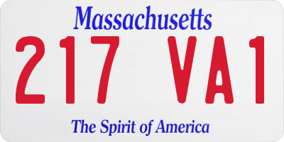 MA license plate 217VA1