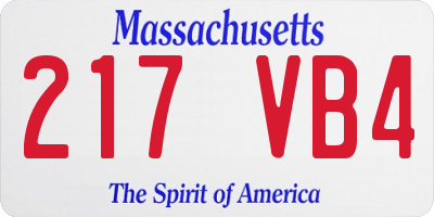 MA license plate 217VB4