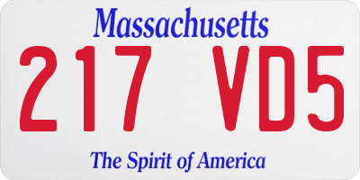 MA license plate 217VD5