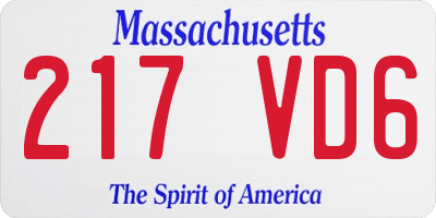 MA license plate 217VD6