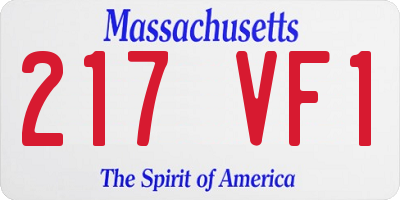 MA license plate 217VF1