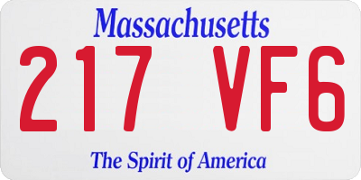 MA license plate 217VF6