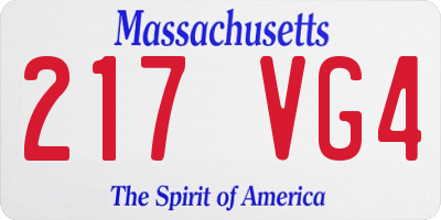 MA license plate 217VG4