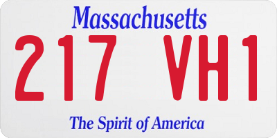 MA license plate 217VH1