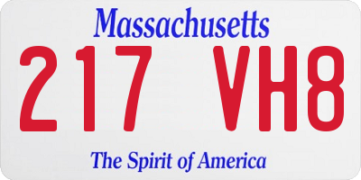 MA license plate 217VH8