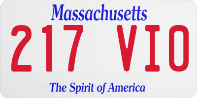 MA license plate 217VI0