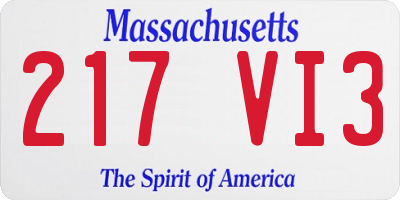 MA license plate 217VI3