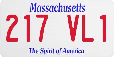 MA license plate 217VL1