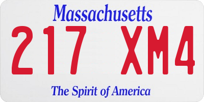 MA license plate 217XM4