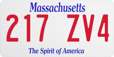 MA license plate 217ZV4