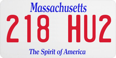 MA license plate 218HU2