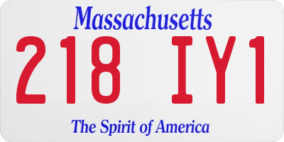 MA license plate 218IY1