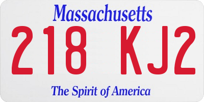 MA license plate 218KJ2