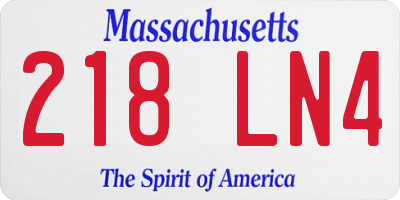 MA license plate 218LN4