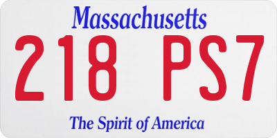 MA license plate 218PS7