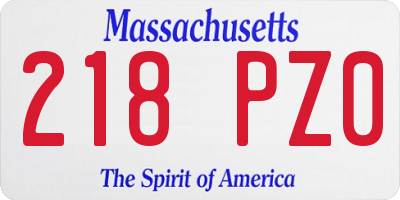 MA license plate 218PZ0
