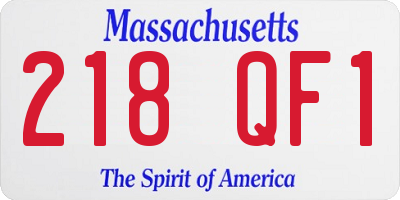 MA license plate 218QF1