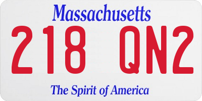 MA license plate 218QN2