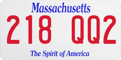 MA license plate 218QQ2