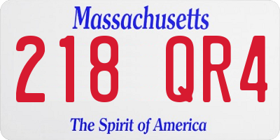 MA license plate 218QR4