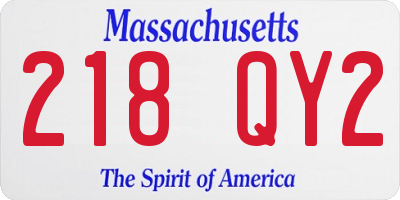 MA license plate 218QY2