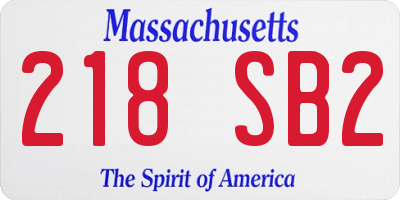 MA license plate 218SB2
